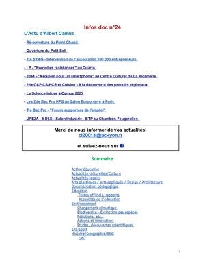 Infos Doc n°24 2024-2025
