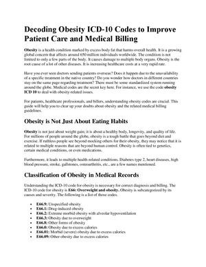 Decoding Obesity Icd Pdf