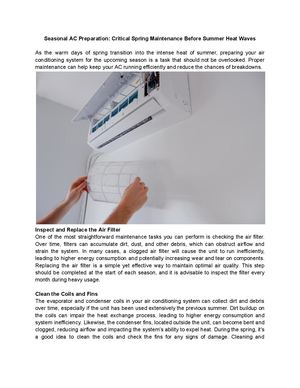 Calaméo - Seasonal Ac Preparation Critical Spring Maintenance Before ...