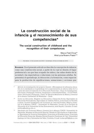 Dialnet La Construccion Social De La Infancia Yel Reconocimiento D 6280191