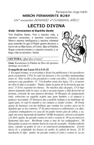 LECTIO DIVINA 414 Domingo Iv Cuaresma C