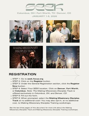SEEK26 Making Missionary Disciples Logistics and Tips