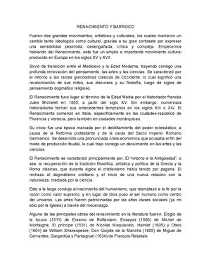 Renacimiento Y Barroco