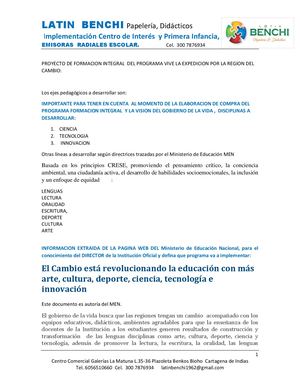 Lineamientos Formacion Integral SMET+