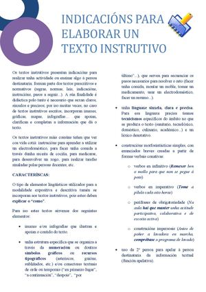 Indicacións Para Textos Instrutivos