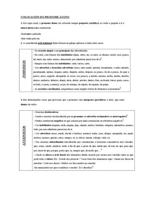 Colocación Do Pronome áTono