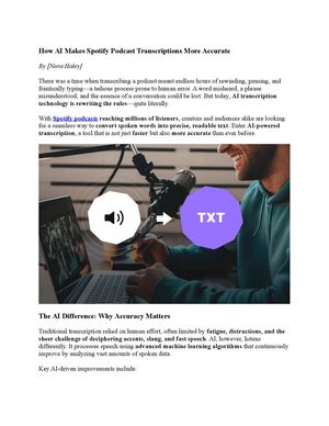 How Ai Makes Spotify Podcast Transcriptions More Accurate