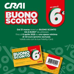 Buono Sconto 6€ CRAI Tirreno