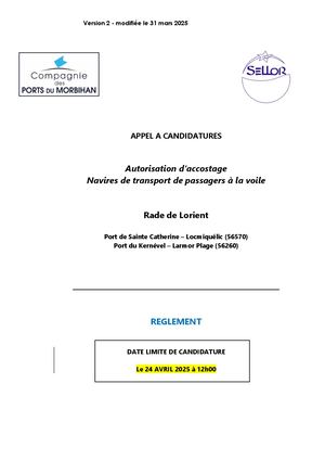 V2 Appel à Candidature Autorisations Accostages Transport Et Promenade à