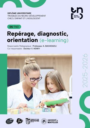 DU TND : Repérage, diagnostic, orientation (e-learning)