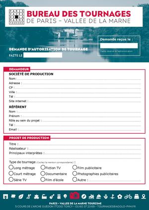 Demande d'autorisation de tournage