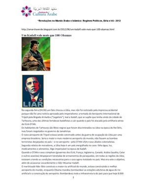 UM KADAFI VALE MAIS QUE 100 BAMAS