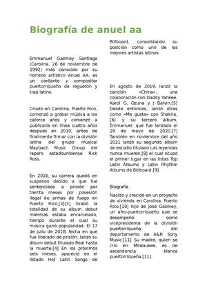 Biografía De Anuel Aa