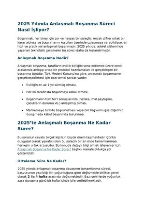 2025 Yılında Anlaşmalı Boşanma Ne Kadar Sürer