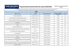 Programmation prévisionnelle des achats 2025/2026