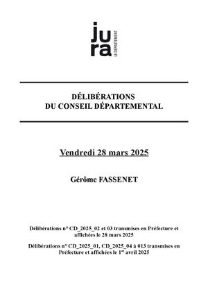 2025 03 28 Recueil Des Délibérations