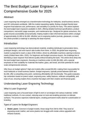 The Best Budget Laser Engraver A Comprehensive Guide For 2025
