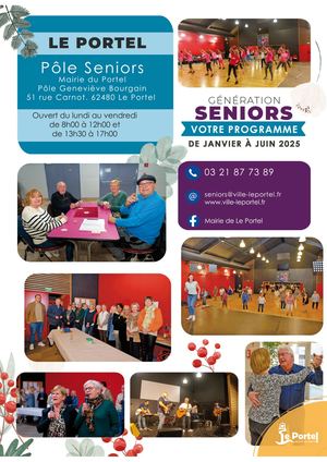 Le Portel - Programme des animations Seniors de janvier à juin 2025