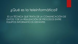Qué Es La Teleinformática