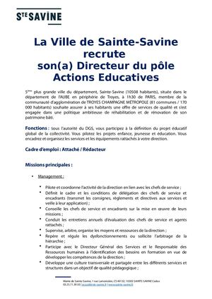 Directeur Pôle Actions Educatives 2025