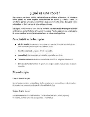 Qué Es Una Copla