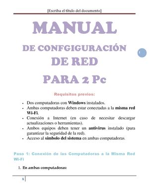 Manual de configuración de red para dos Pc