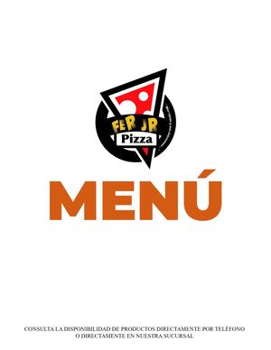 Menu Pizzas Fer Jr