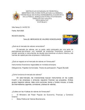 Mercado de valores Venezolanos