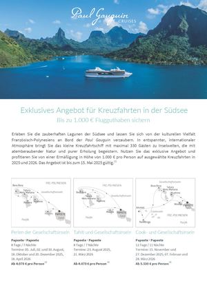 Paul Gauguin Flyer Flugguthaben 0425