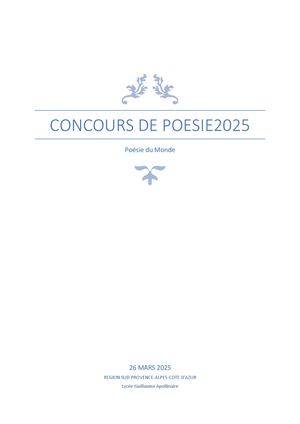 Concours De Poesie 2025