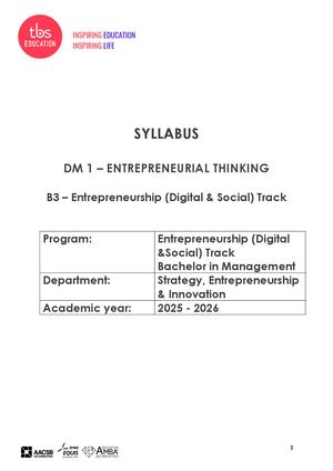 ENT DM1 Entrepreneurial Thinking 2024 2025