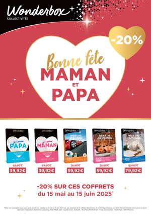 Wonderbox Promotion Fêtes Des Mères Et Pères