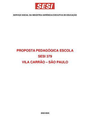 Proposta Pedagógica 2025 CE 379 - SESI Vila Carrão