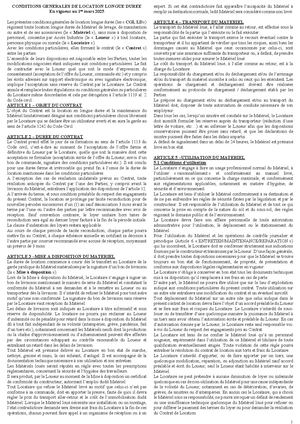 Conditions Générales LLD Acces Industrie