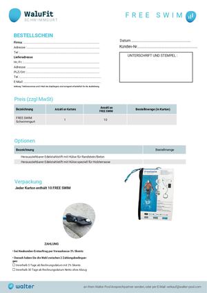 Bestellschein Free Swim DE