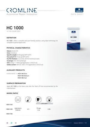 TDS Hc 1000 Uhs Clear Coat Cromline EN