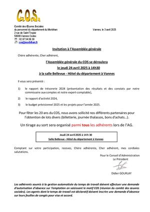Invitation Ag 24 Avril 2025
