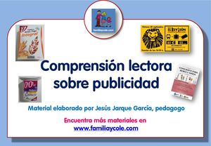 FICHAS COMPRENSION LECTORA PUBLICIDAD