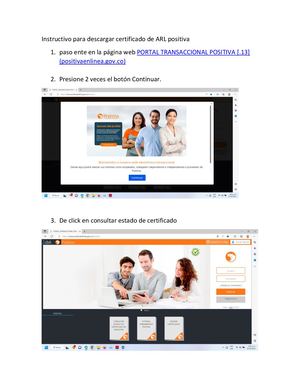 Instructivo Para Descargar Certificado De Arl Positiva