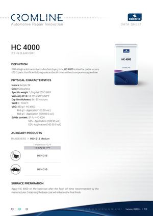 Tds Hc 4000 Hs Clear Coat Cromline En