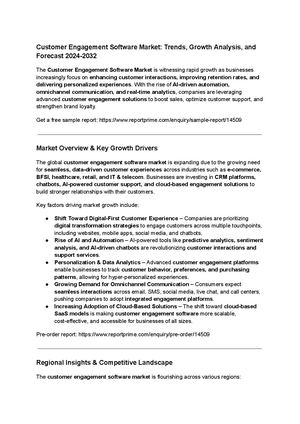 Customer Engagement Software Market Trends, Growth Analysis, And Forecast 2024 2032