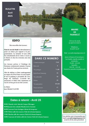 Pannecé-Bulletin Avril 25