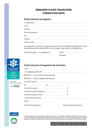 Formulaire Bafd 2025