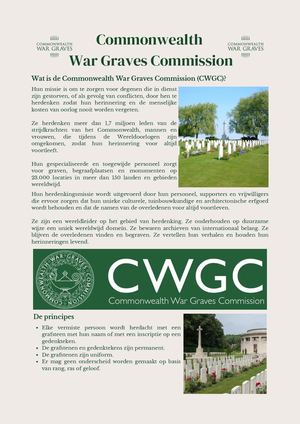Expo La Cwgc Et Les Cimetières De Cw, Un Patrimoine De Mémoire