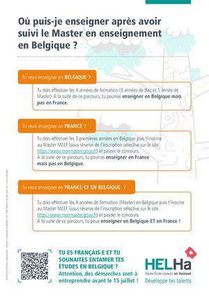 Où puis-je enseigner après avoir suivi le Master en Enseignement en Belgique ?