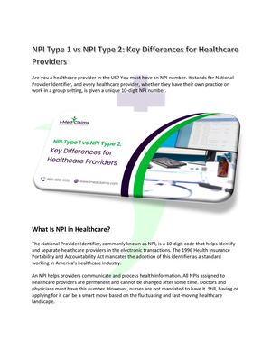 NPI Type 1 vs NPI Type 2: Key Differences for Healthcare Providers