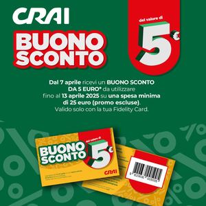 Buono Sconto 5€ CRAI Tirreno