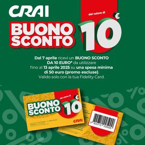 Buono Sconto 10€ CRAI Tirreno