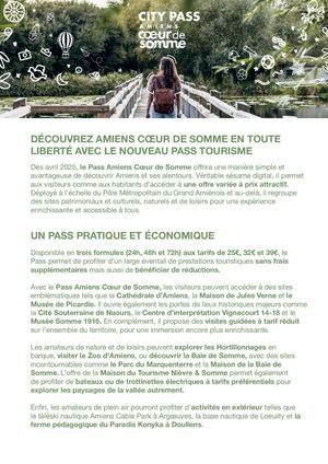 Communiqué De Presse City Pass Amiens Coeur De Somme