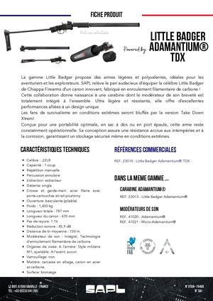 FT FR Carabine Little Badger Adamantium TDX